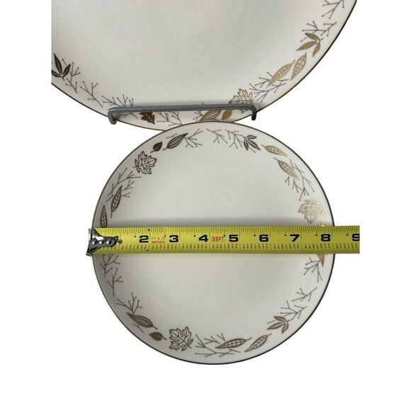 Franciscan Pottery China Gold Leaves Salad and Dinner Plate Set Gladding McBean - Picture 3 of 13